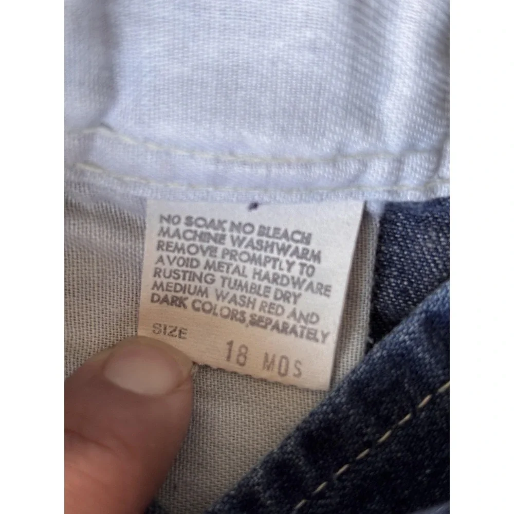 OshKosh B'gosh Overalls Boys 18-24 Months Blue Denim Vestbak Vintage USA